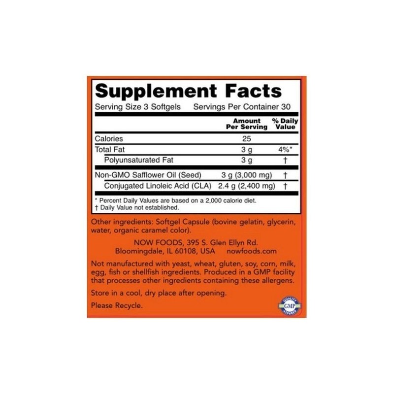 NOW Foods - CLA 800 mg Softgels 90 tabliet