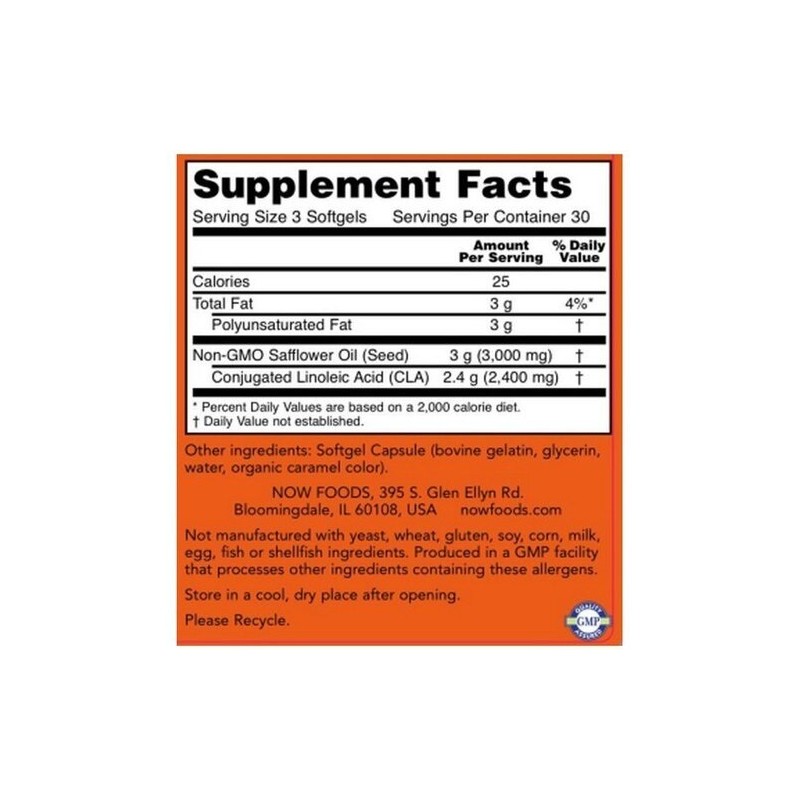 NOW Foods - CLA 800 mg Softgels 180 tabliet