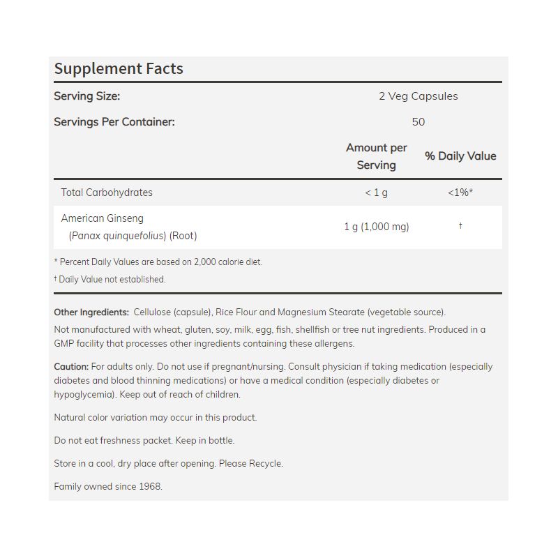 NOW Foods - American Ginseng 500 mg 100 kapsúl