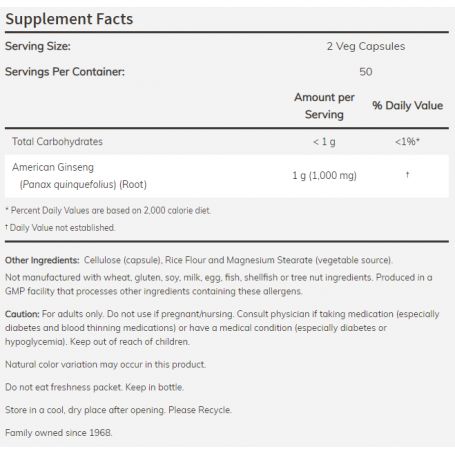 NOW Foods - American Ginseng 500 mg 100 kapsúl