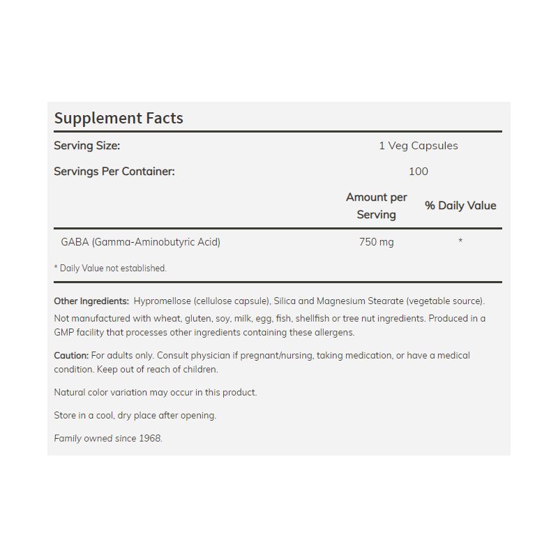 NOW Foods - GABA 750mg 100 kapsúl