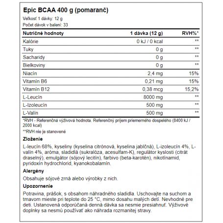 Peak Performance - Epic BCAA 400 g