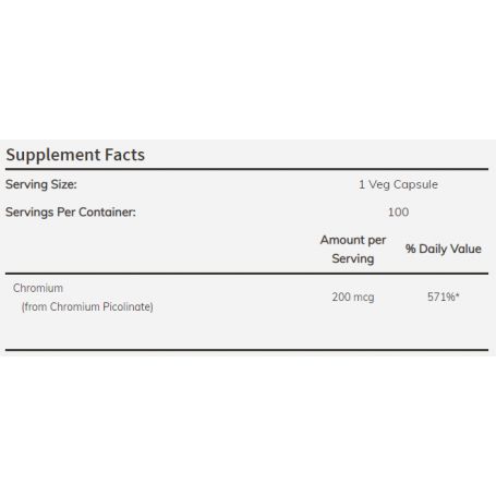 Chromium Picolinate 200 mcg 100 kapsúl