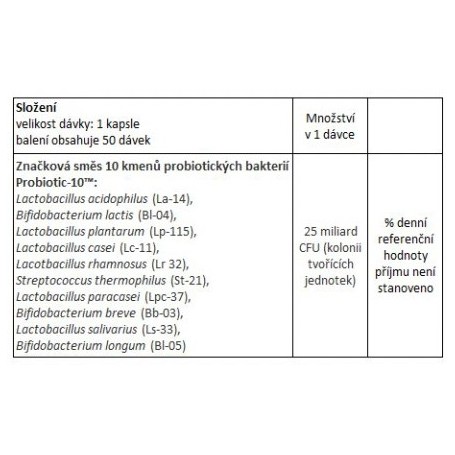 NOW Probiotic-10, probiotiká, 25 miliard 50 kapsúl