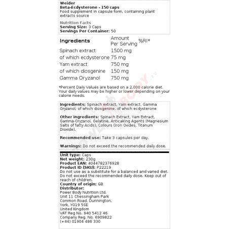 Beta - Ecdysterone Weider