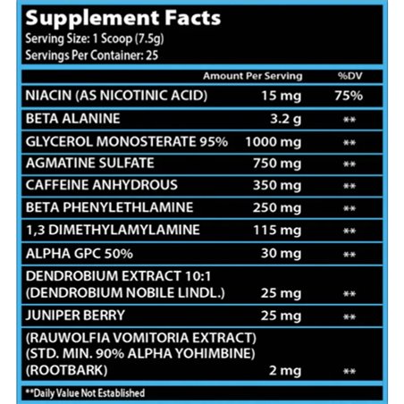 FIRSTCHOICE SUPPLEMENTS - SVG115 PRE WORKOUT 187 G