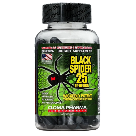 Cloma Pharma - Black Spider Fat Burner - 100 Capsules